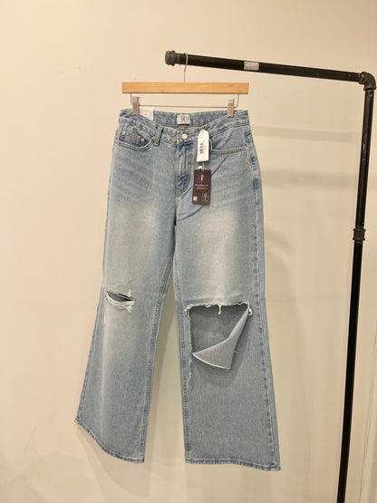 DORA Ripped wide-leg jeans