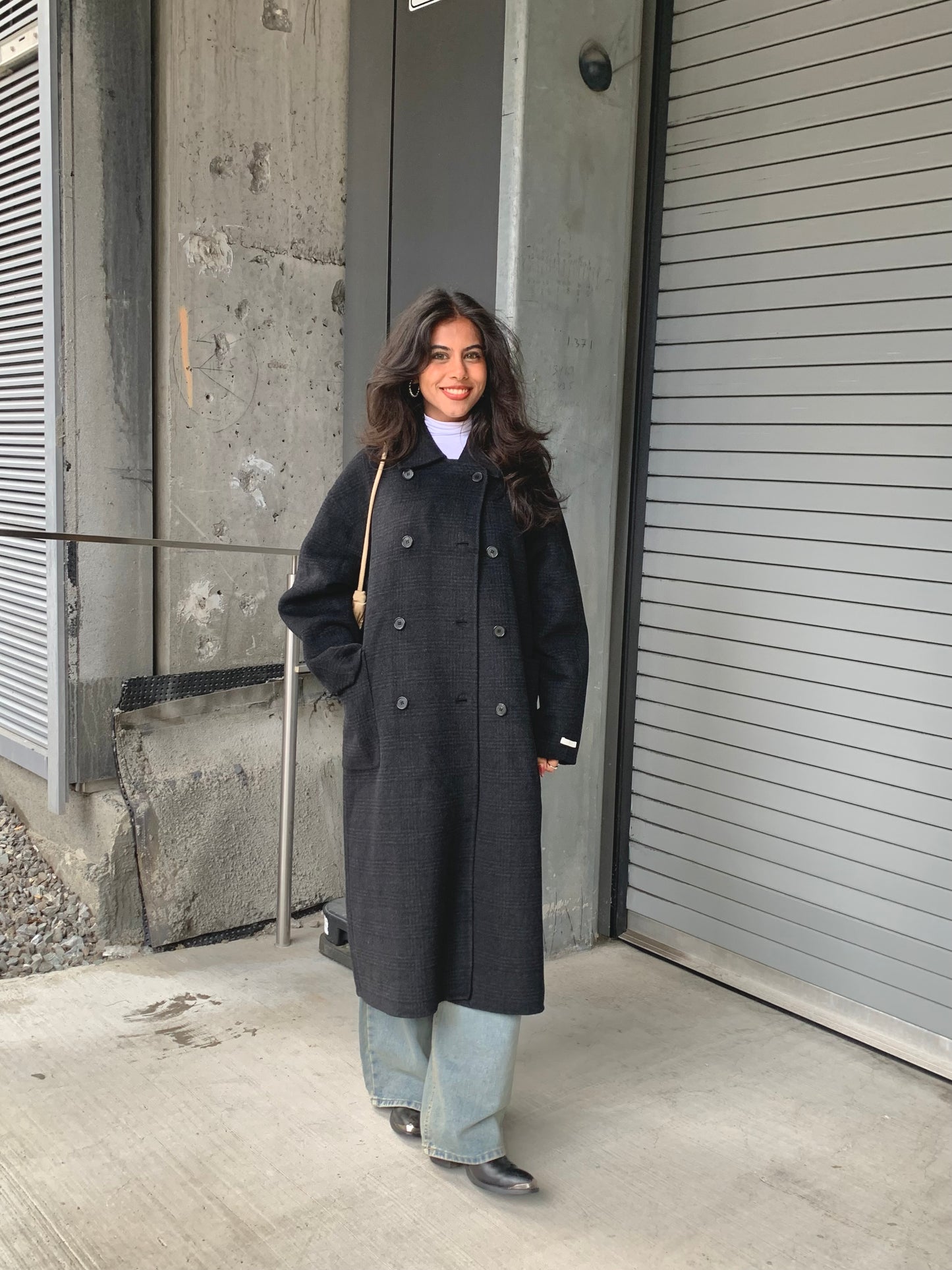 HILDA Plaid wool coat