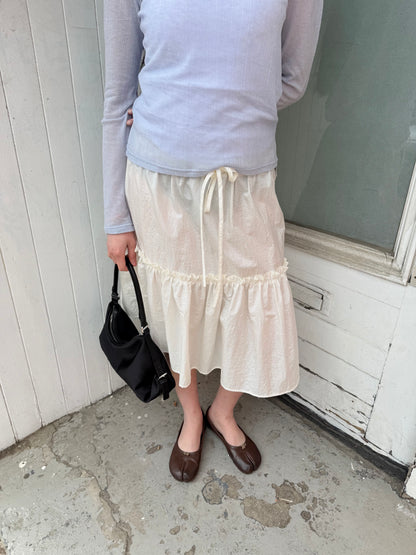 SHOOK Metallic midi skirt