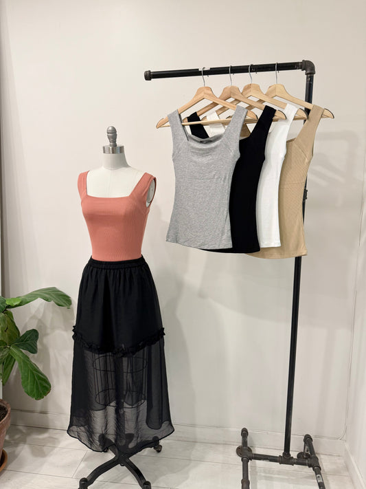 AMIRA Square-neck top