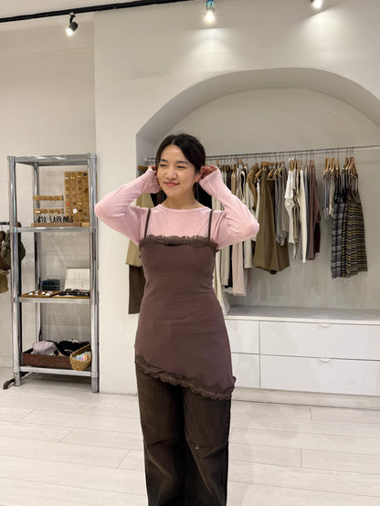 PAULA Asymmetrical slip dress