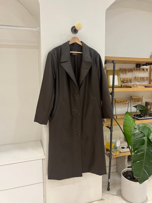 JULES Leather maxi coat