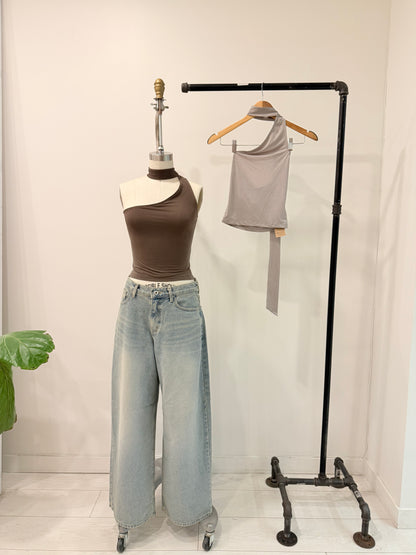 ZAMO One shoulder choker top