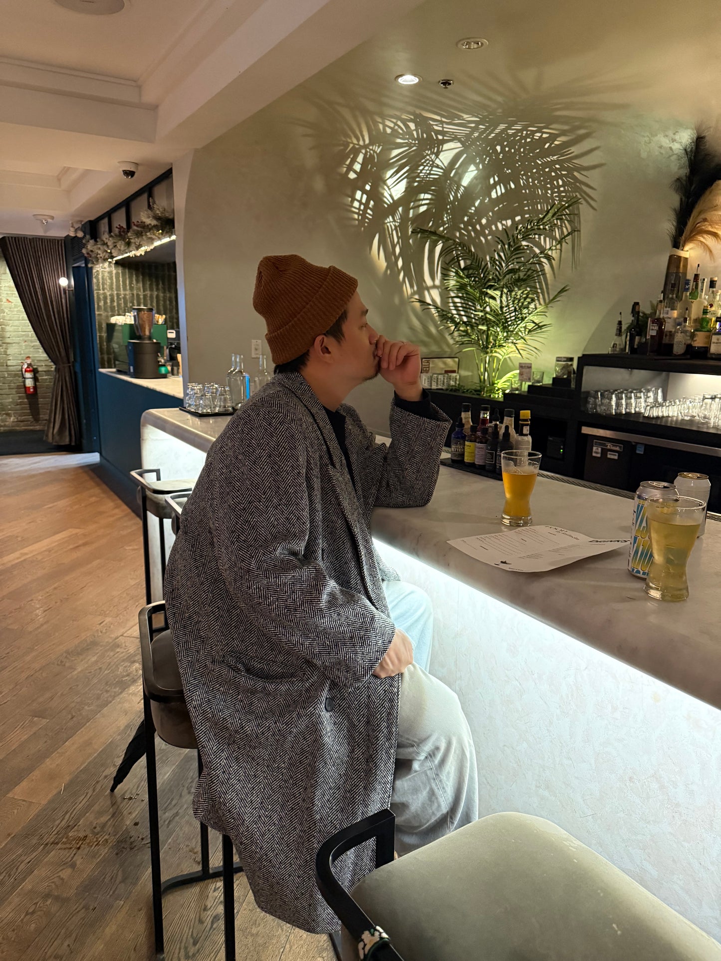 LIAMS Unisex herringbone coat