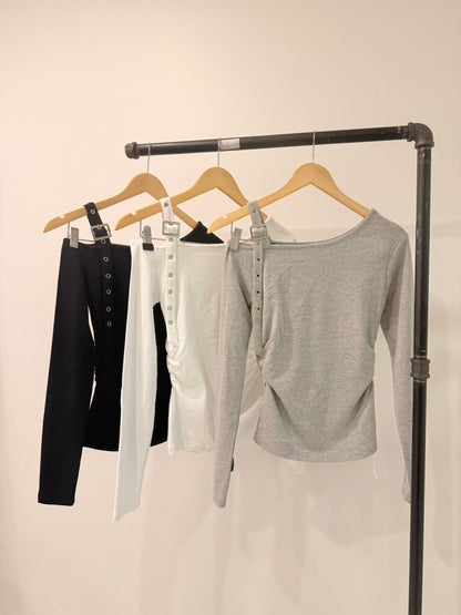 PARCH Belted shoulder top