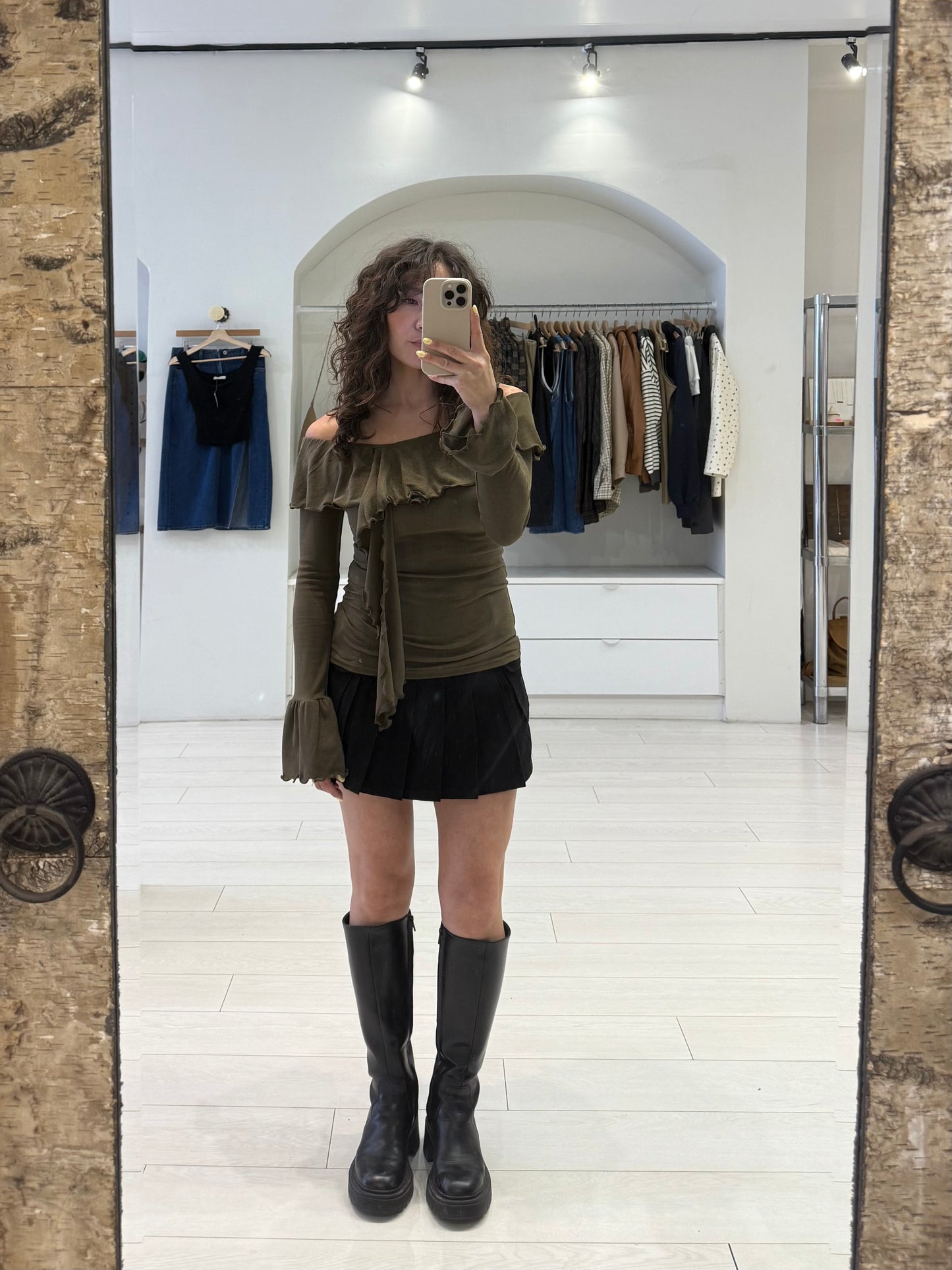 ZELLA Pleated mini cargo skirt