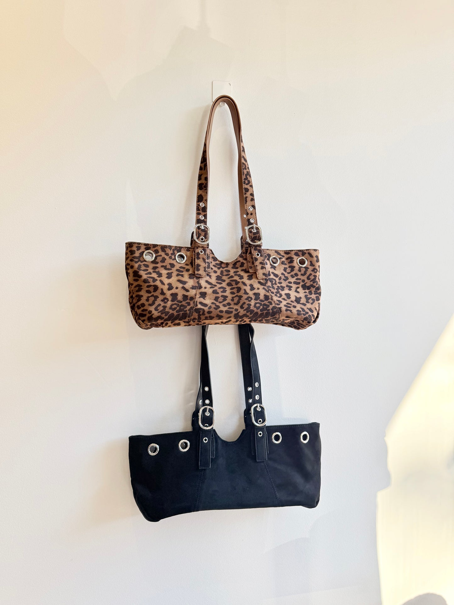 VELO Belted faux suede bag