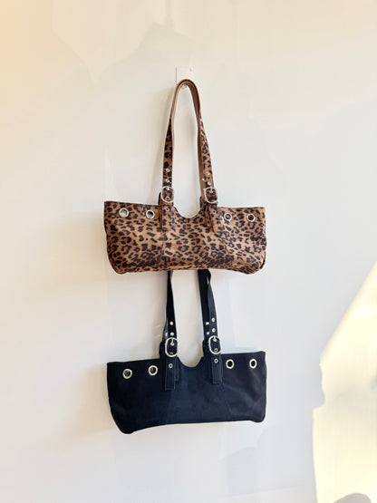 VELO Belted faux suede bag