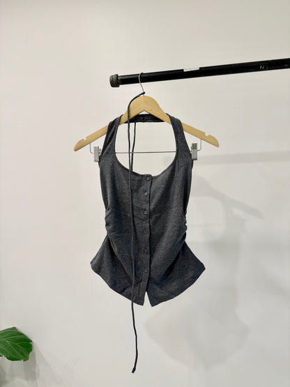 TANLEY Button-up halter top
