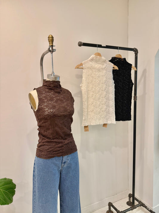 TIGLE Lace mockneck top