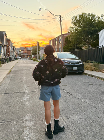 TUBE Flower print fleece jacket