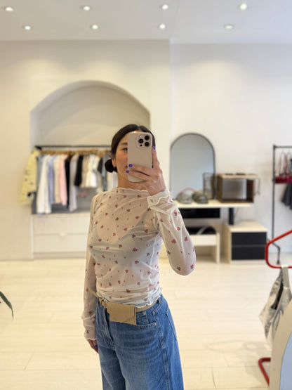 LIREN Floral mesh top