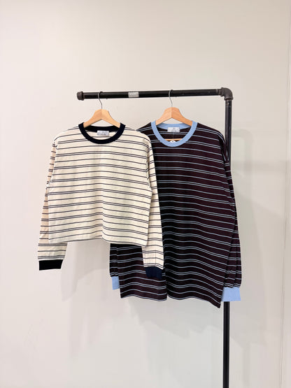 DOWN Striped long sleeve tee