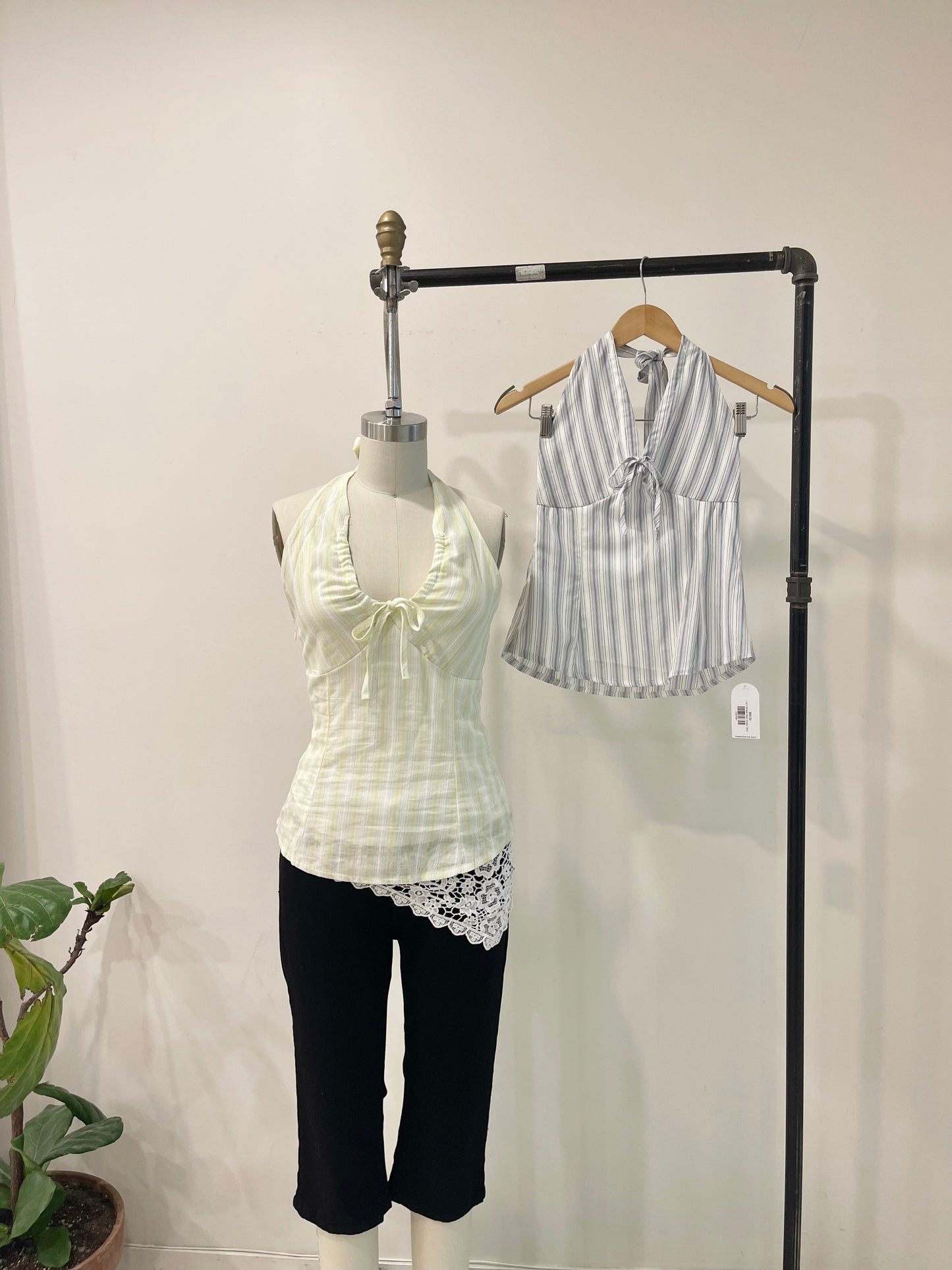 LUCY Striped halter blouse