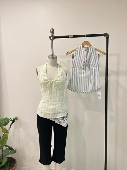 LUCY Striped halter blouse