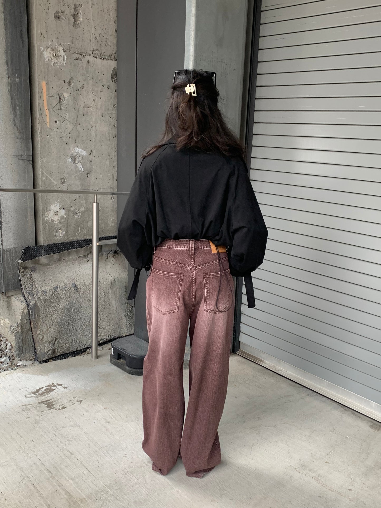 RIMON Cropped suede trench jacket