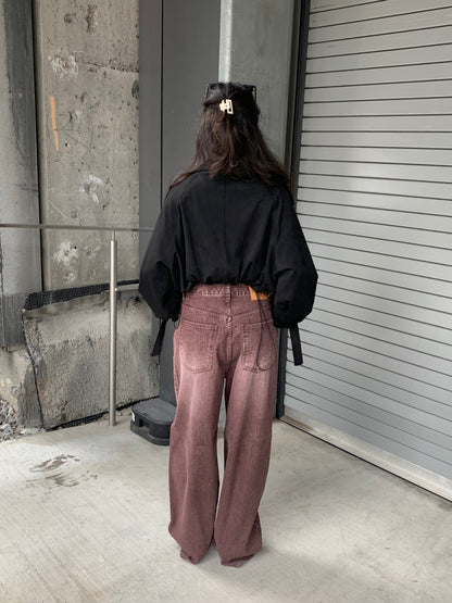 RIMON Cropped suede trench jacket