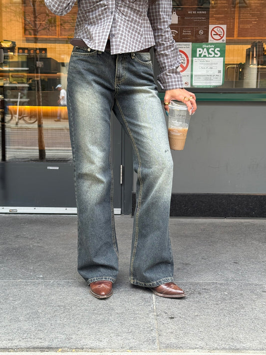BENNE Black washed bootcut jeans