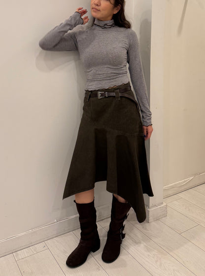 TOUCH Lettuce edge turtleneck top