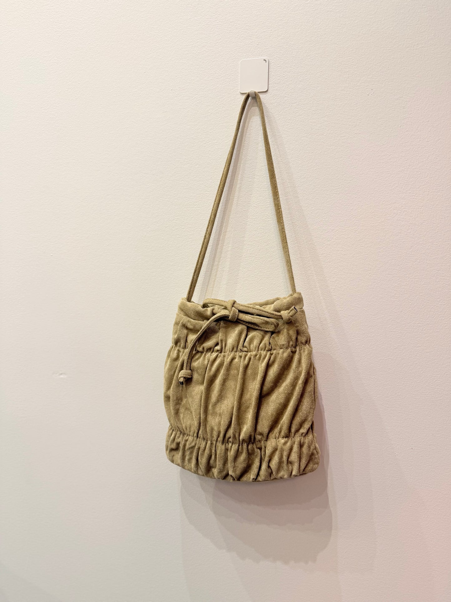 RUNE Ruched vegan suede bag