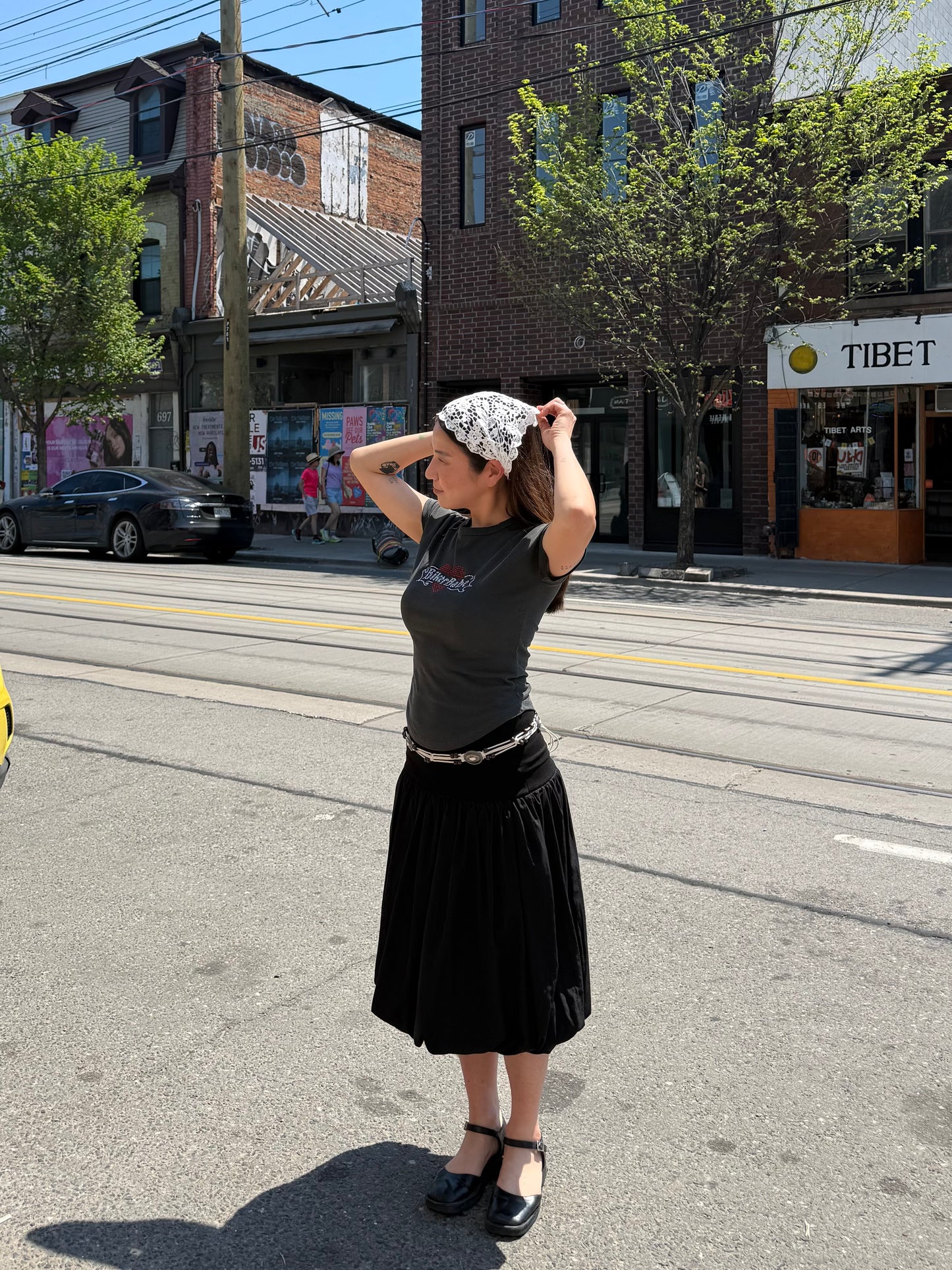 LUNA Balloon midi skirt