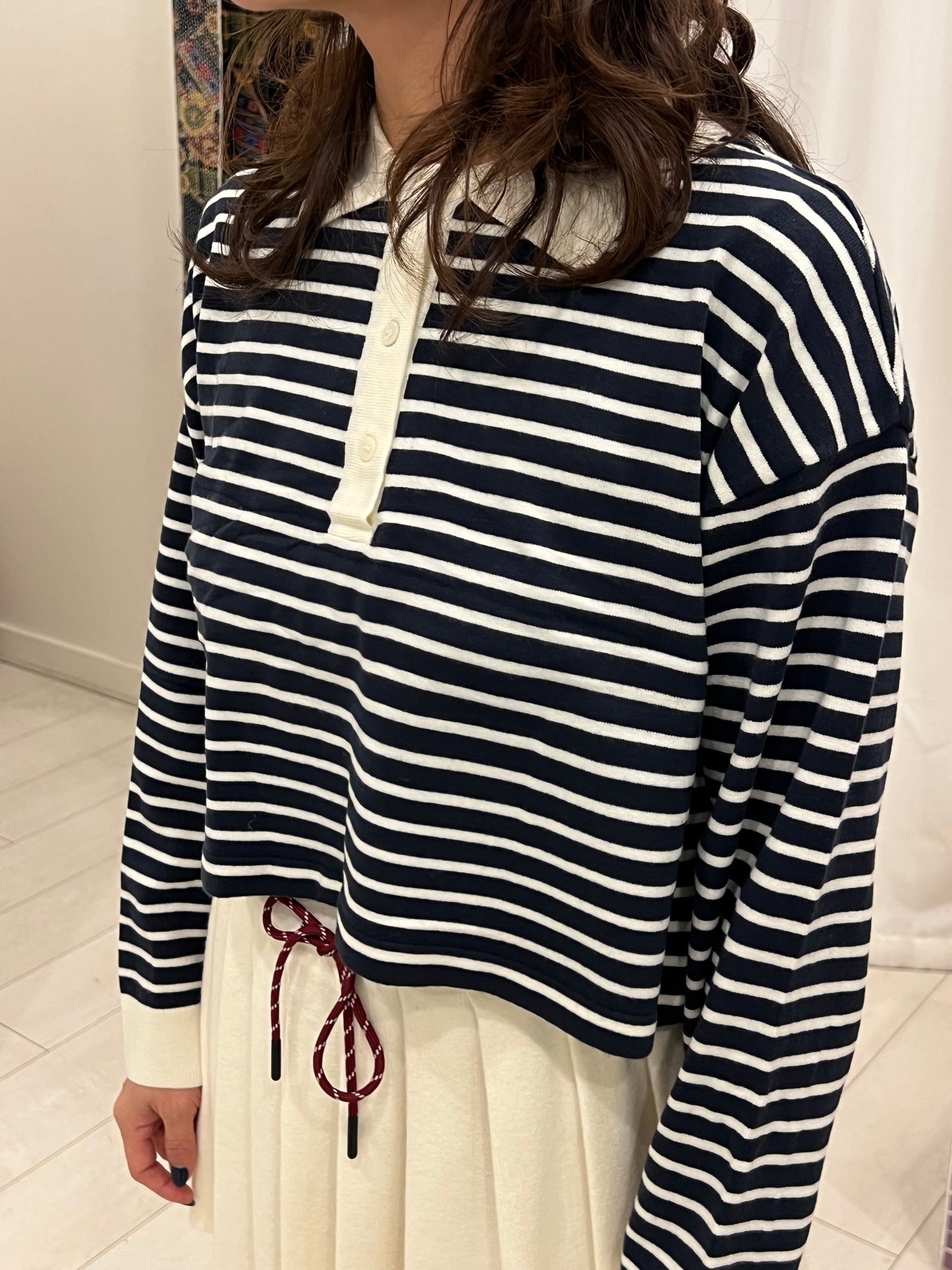 GORI Collared stripe knit