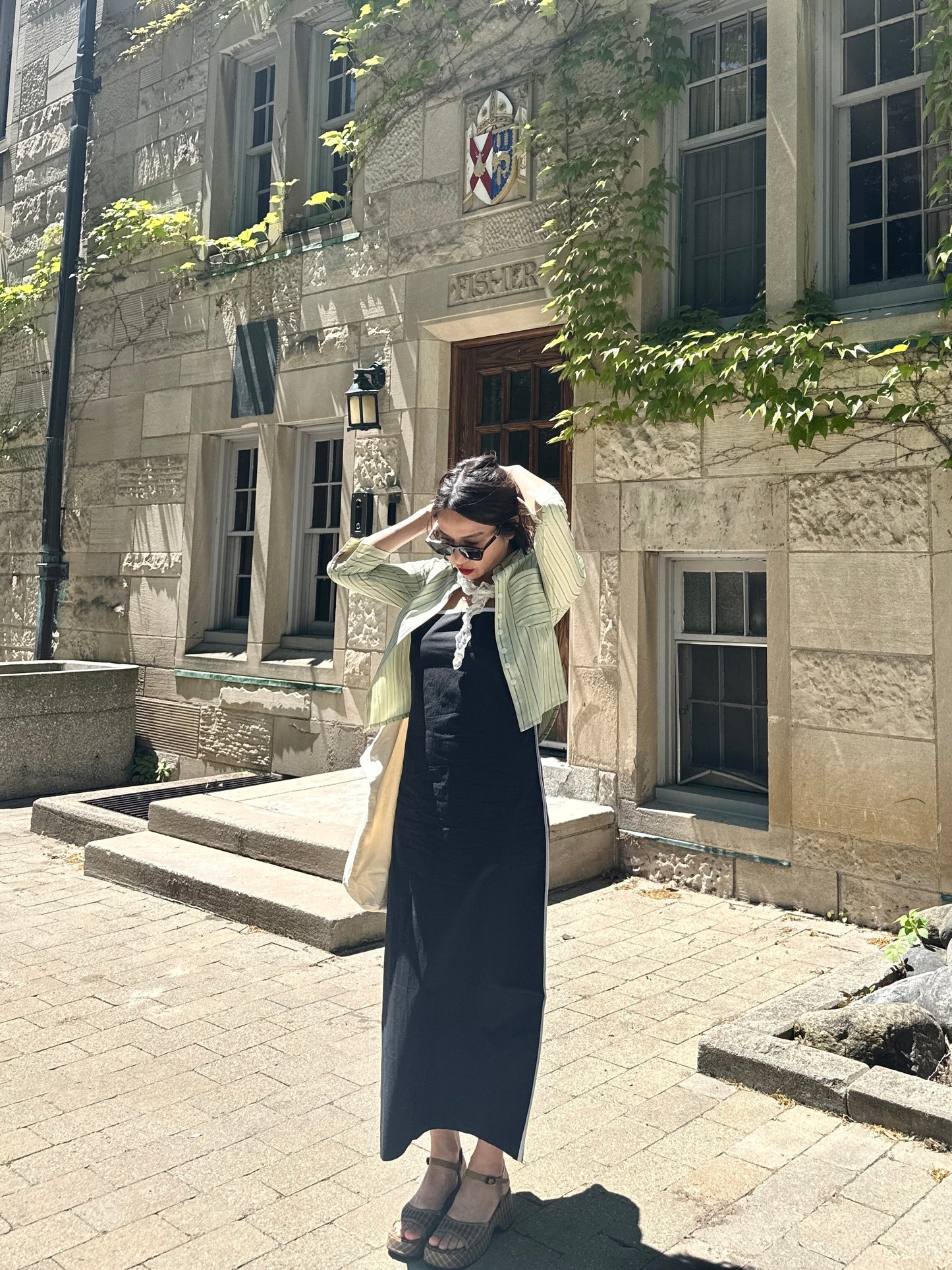 DELPHINE Colourblock slip dress