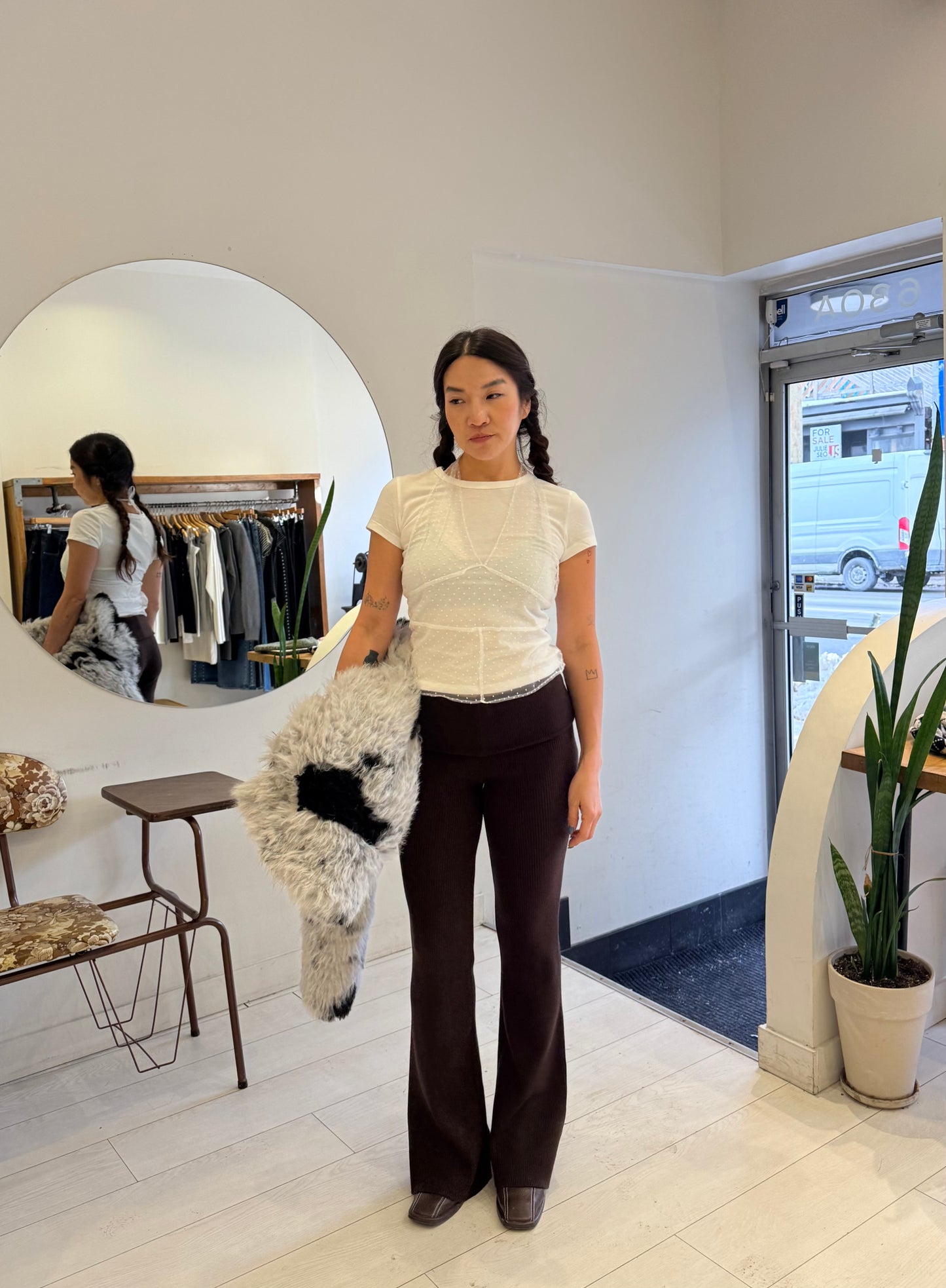 MYAH Polkdot mesh layer top