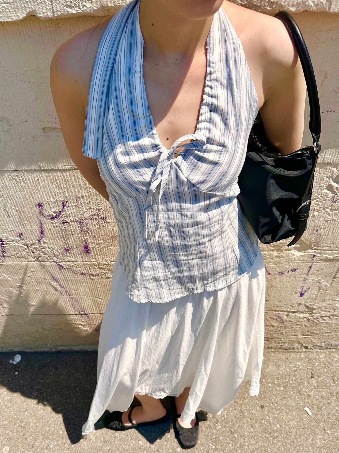LUCY Striped halter blouse