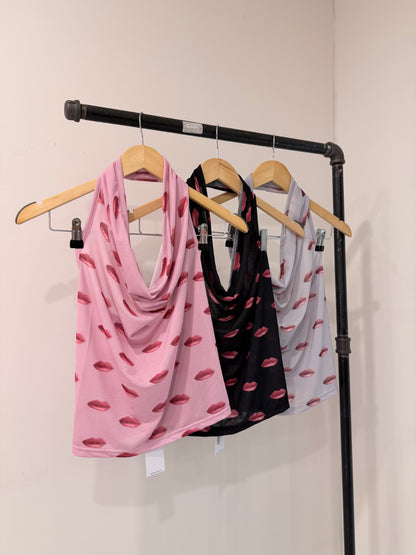 SCARLETT Lip-print halter