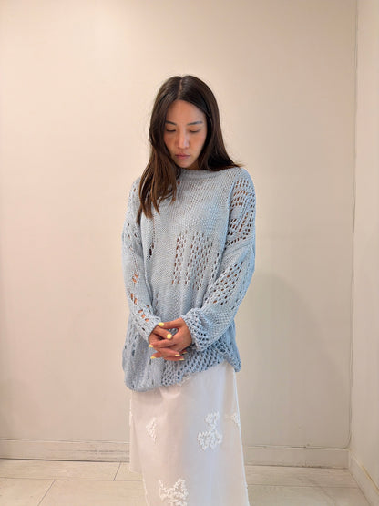 KIT Distressed open-knit pullover