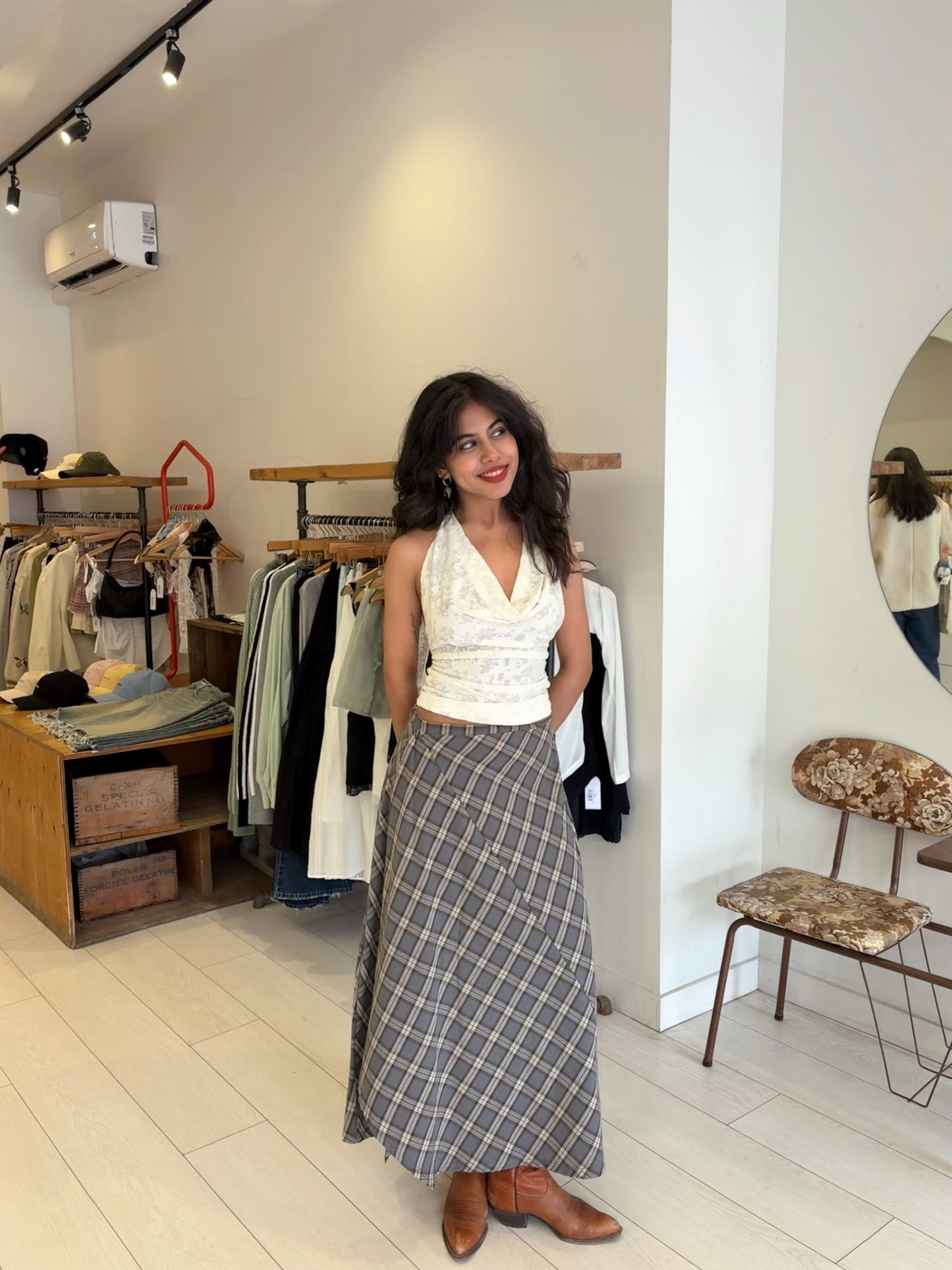 BLAIR Plaid maxi skirt