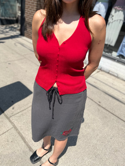 LARA Ribbed halter top