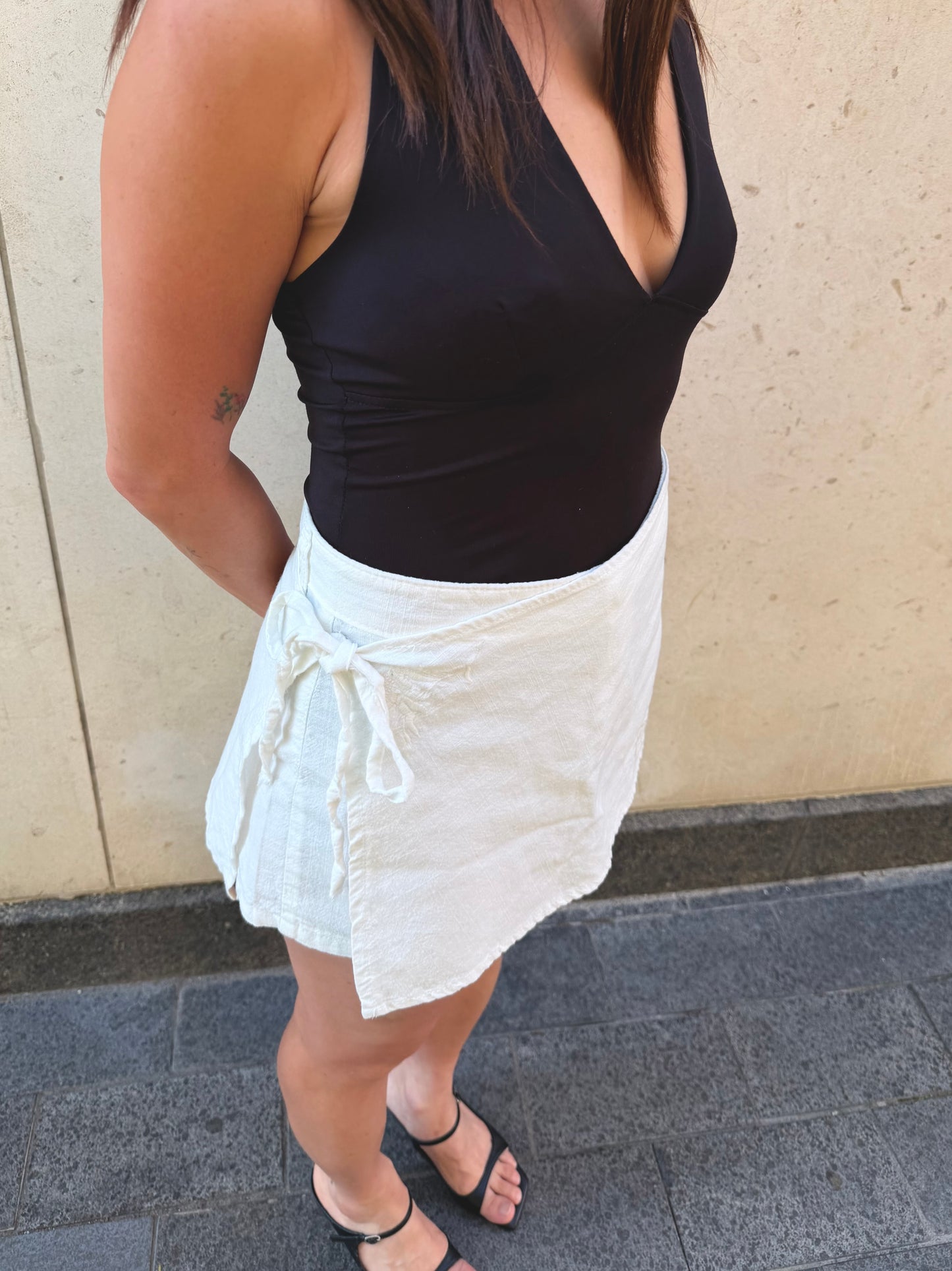 EDIE Embroidered wrap shorts