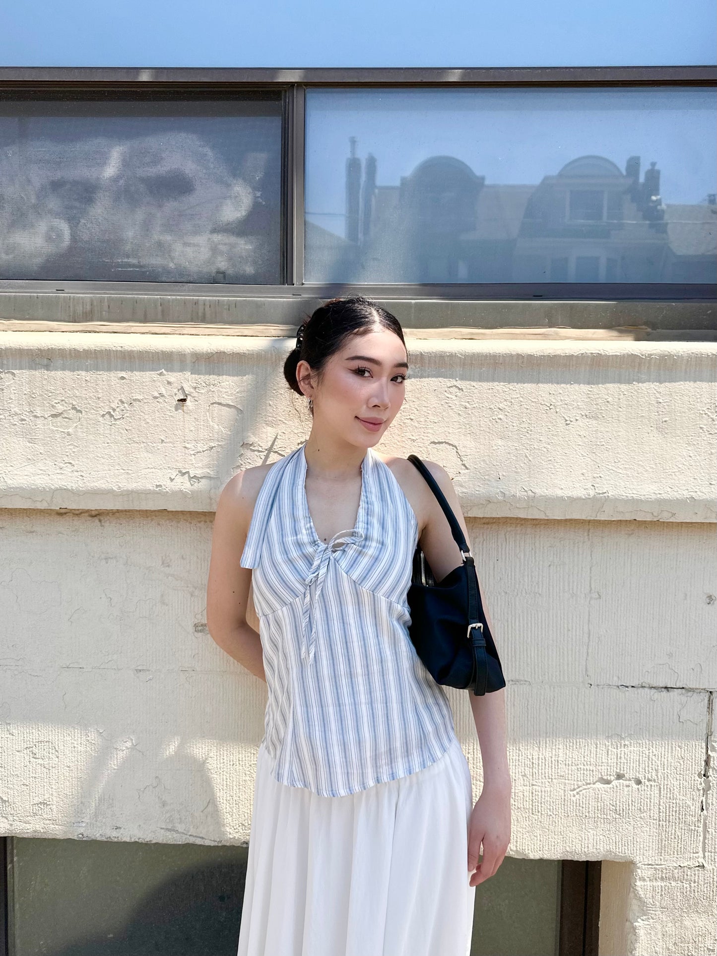 LUCY Striped halter blouse