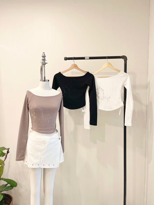 FLEUR Off-shoulder tee