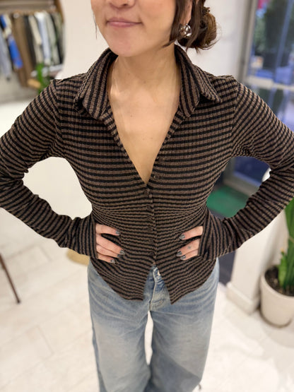 RAE Stripe knit shirt