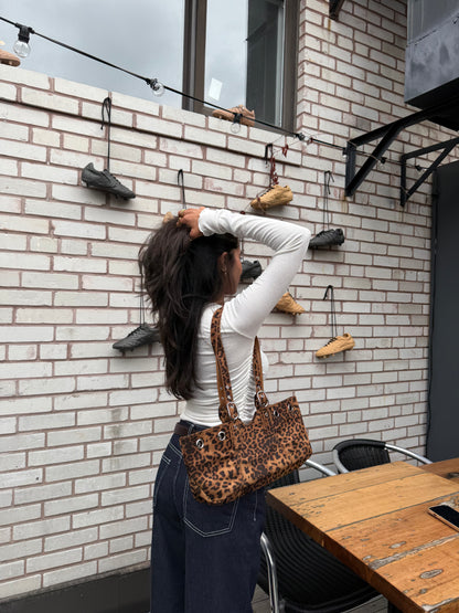 VELO Belted faux suede bag