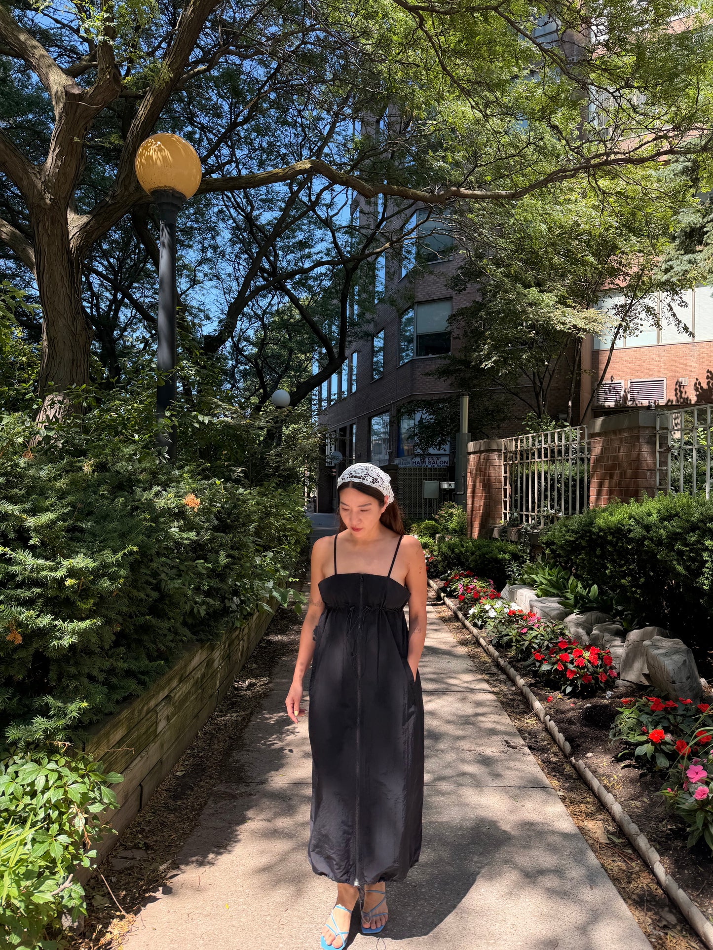 ELODIE Shirred maxi dress