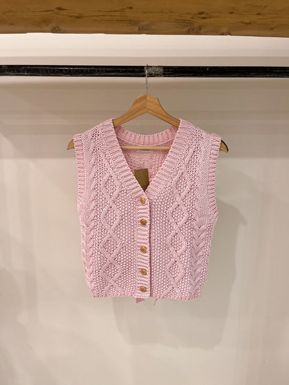 POPOP Cable-knit vest