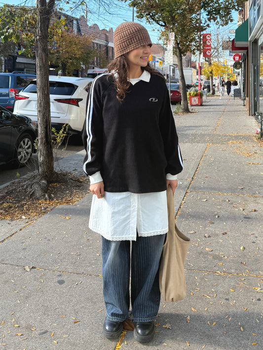 ROVE Oversized waffle sporty top