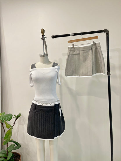 MABEL Pinstripe mini skirt