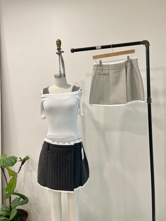 MABEL Pinstripe mini skirt