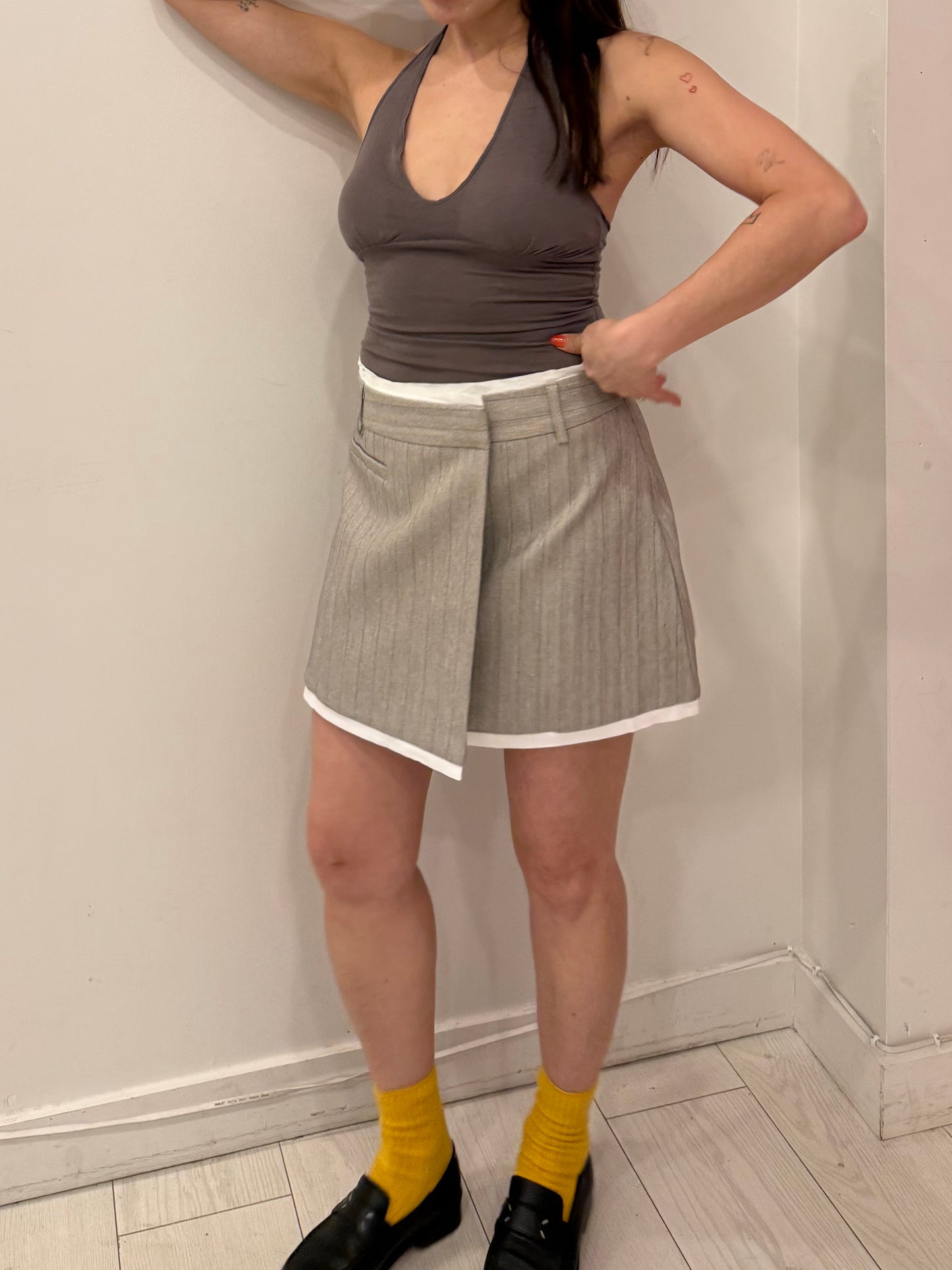 MABEL Pinstripe mini skirt