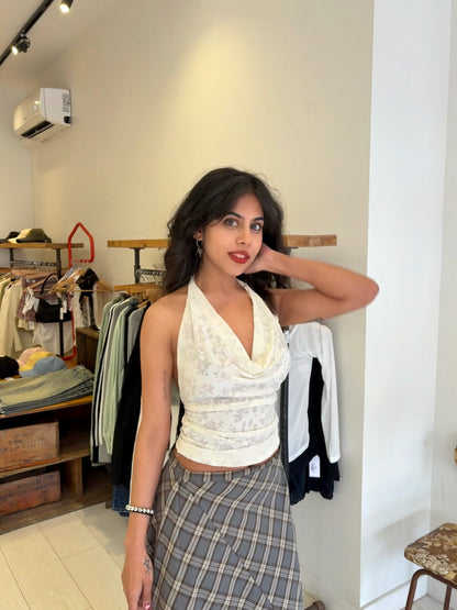 STOUT Jacquard halter top