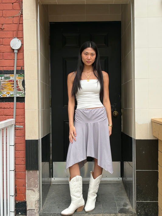 LINE Ruched midi skirt
