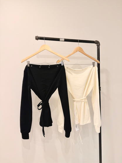 YO Snap button off shoulder top