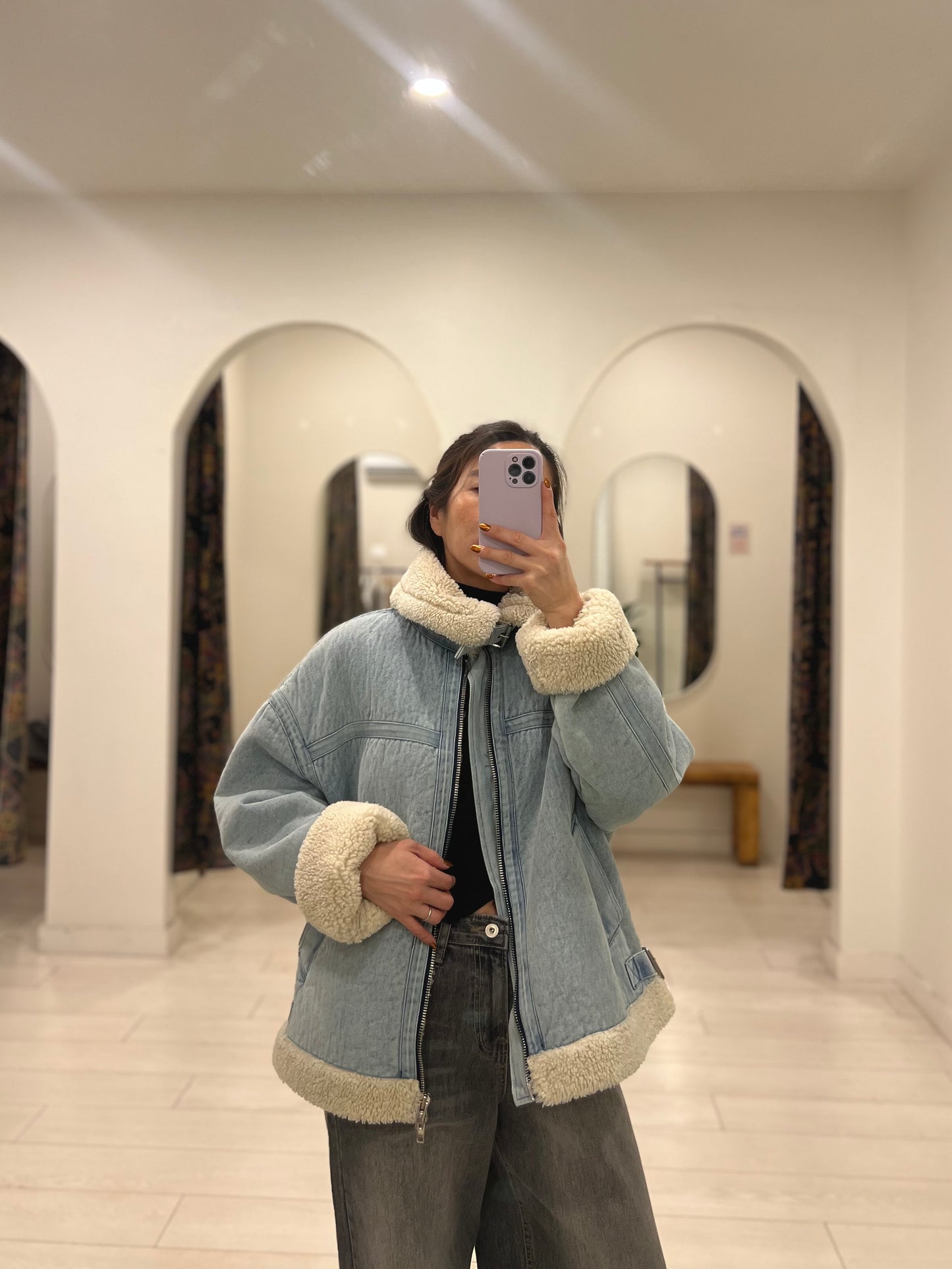 MICO Denim sherpa jacket