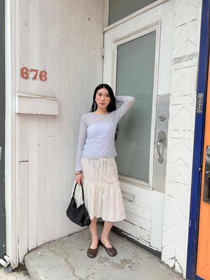 SHOOK Metallic midi skirt