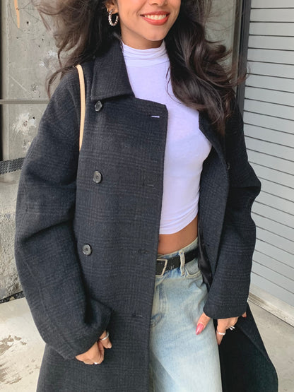 HILDA Plaid wool coat